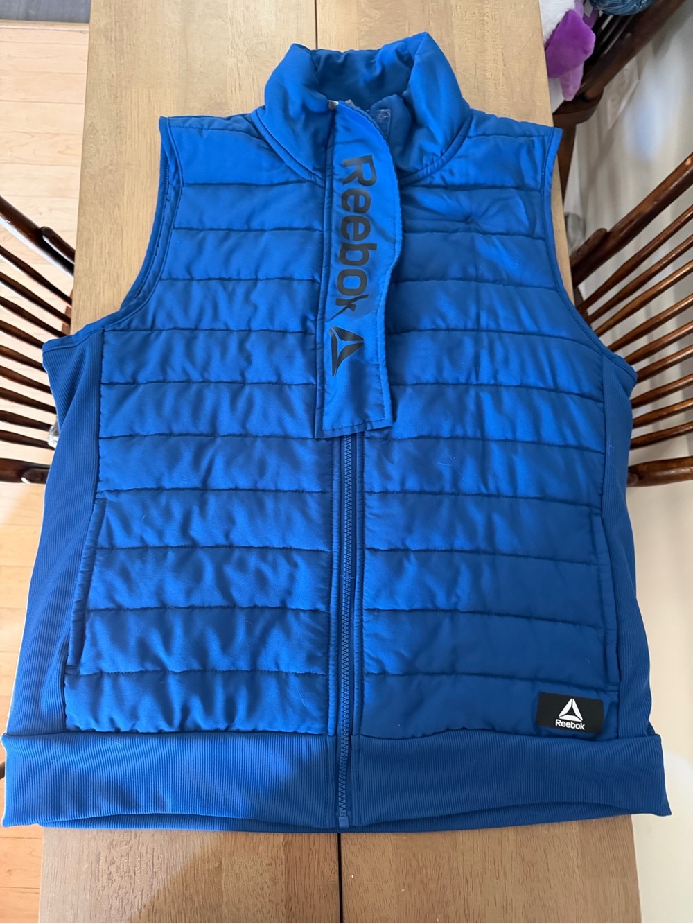 Reebok Royal Blue Quilted Sleeveless Vest